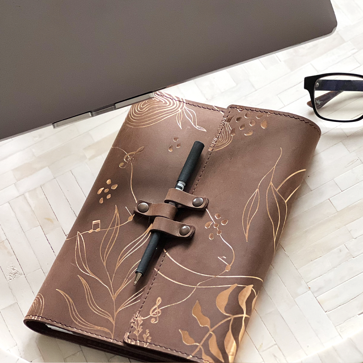 Leather Planner System Cover