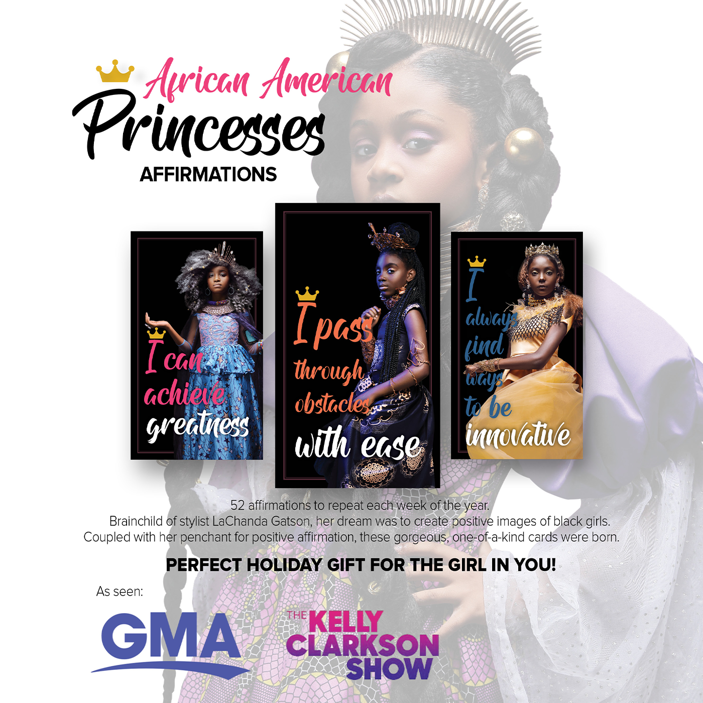 African American Princesses Affirmation Cards
